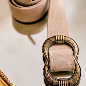 Sezane Gaia Belt Sandstone Split Cowhide Leather size 90